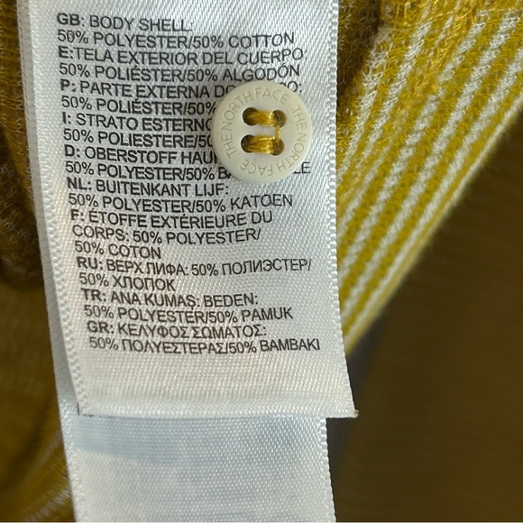 The North Face Mustard Striped Button-Accent Long Sleeve Top Size Large - Picture 10 of 13